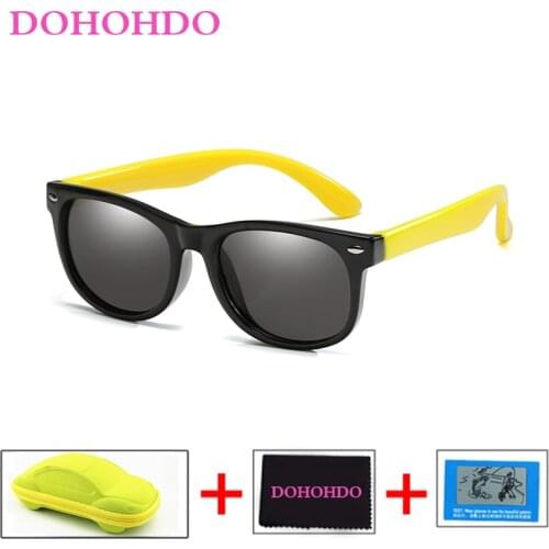 DOHOHDO 2020 New Mirror Kids Sunglasses TR90 Boys Girls Polarized Silicone Safety Sun Glasses Gift For Children Baby UV400 Gafas