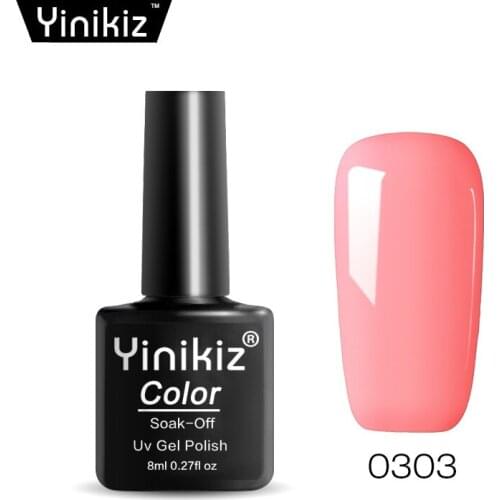 Yinikiz Nail Gel Varnish Pink Series Soak Off Pure Color UV Led DIY Nail Art Long Lasting Gel Polish Varnish