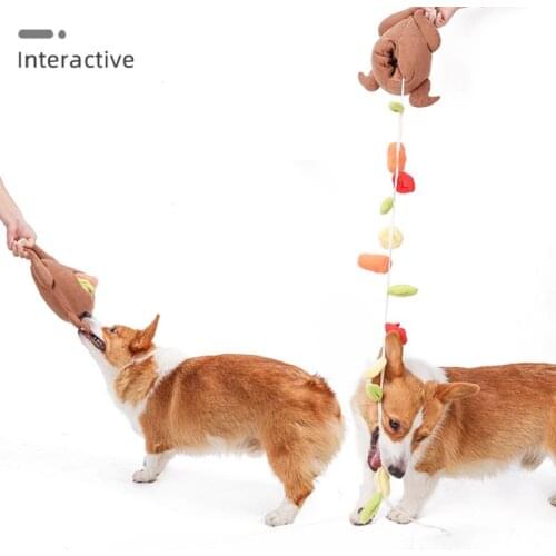 Roasted Turkey IQ Training Dog Toy Comfortable Soft Chewing Plush Dog Toy Eco-friendly Elastic Pet Puppy Toy Squeaky Dog Toy