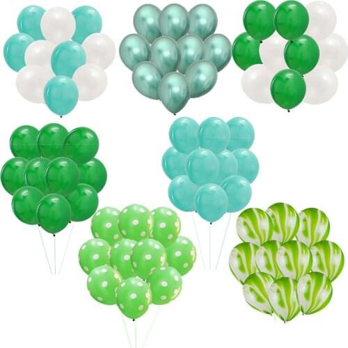 10pc Mint Green Balloons Light Green Latex Balloons Dark Green Balloon Birthday Party decor Kids Jungle Safari Party decor