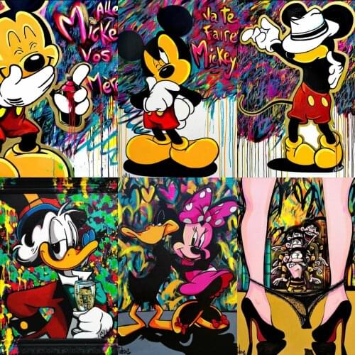 5D DIY Diamond Painting Disney Cartoon Mickey Mouse and Duck Diamond Embroidery Sale Rhinestones Diamond Mosaic Home Decoration
