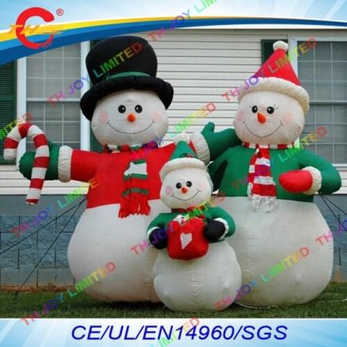 Free air shipping to door,3m/4m/5m christmas festival decoration snowman family Giant inflatable snowman father mother and kid