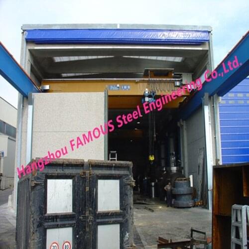 Rapid Fold Up Pack Doors For Factory Crane Doors Large Opening High Speed PVC Stacking Doors
