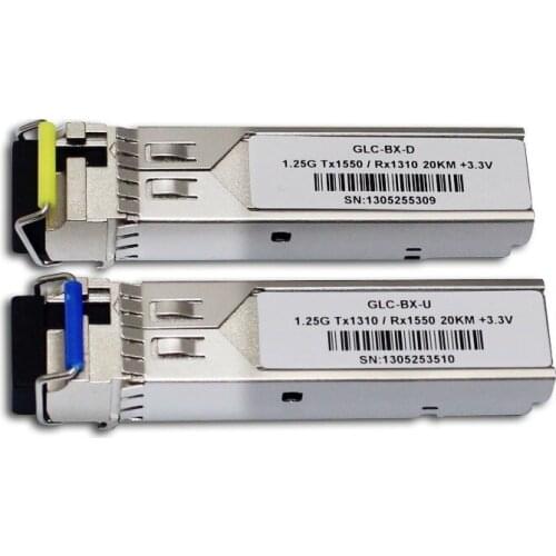 For Cisco, New GLC-BX-U /GLC-BX-D Pair 20KM 1310/1550nm Transceiver module