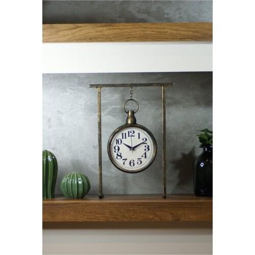 European Golden Retro Clock Bedroom Luxury Metal Clock Creative Table Clock Ornament for Home living room Decoration Crafts