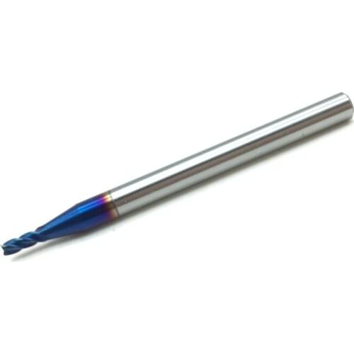2mm End Mill HRC65 4 Flutes D2*6*D4*50*4T Solid Carbide Fat End Mills Straight Shank nACo-Blue Coated Milling Cutter Tool