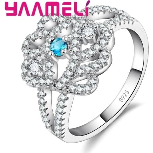 Hot Sale 925 Sterling Silver Luxury Special Charm Design Vintage Fascination Clear CZ Big Ring For Women Fashion Jewelry