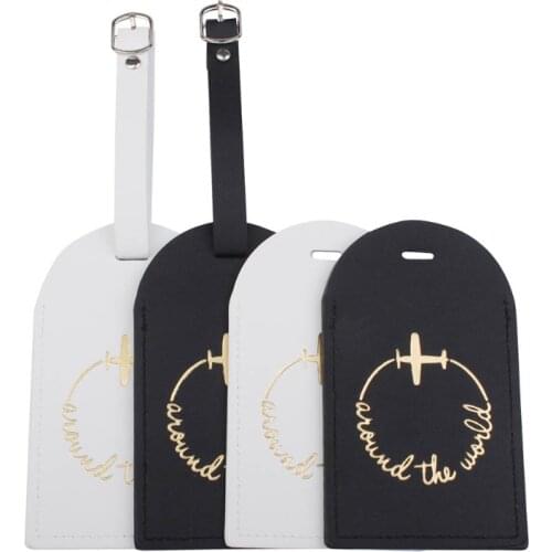 PU Leather Luggage Tag Travel Suitcase Tags Name Phone Address Label Identifier Wedding Bridal Gift