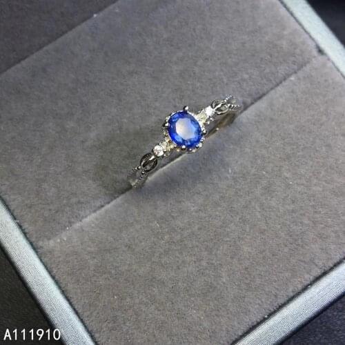KJJEAXCMY fine jewelry 925 sterling silver inlaid natural sapphire gemstone classic ring support detection exquisite