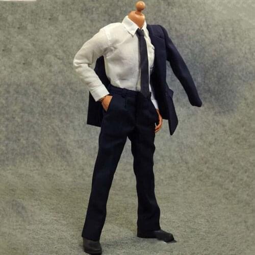 Collectible 1/6 Scale Male Figure Accessory Male Soldier Navy Blue Suit Set for 12 inch Body Accessories