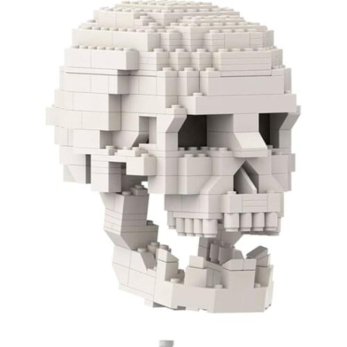 MOC Mysterious Skull Building Block Human Skull with Brain Anime Diamond Brick Toy Model Educational Toys