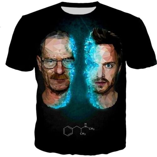 Fashion Cool Style Jesse Pinkman Men T-shirt Break the Bad Keep Calm Science Mother and Child Print T-shirt Short Sleeve Top