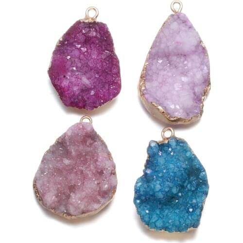 Fashion Water Drop Shape Druzy Agates Pendants Charms Pendants for Jewelry Necklace Bracelet Accessories Size 18x20-20x25mm