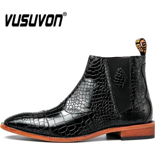 Big Size 38~46 Leather Boots Men Shoes 2020 Fashion Pointy Casual Boots Winter Autumn Comfortable Brand Ankle Boots