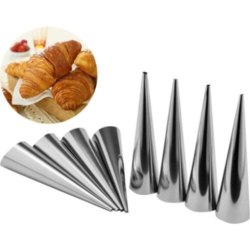 5/10PCS Stainless Dessert Tool Steel Pastry Cream Horn Molds Conical Tube Cone Pastry Roll Horn Mould Kitchen Baking Coil Tool
