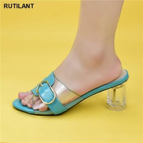 New Arrival Simple Party Prom Summer Sandals African Special Materials High Heels 8 CM Ladies Shoes Sexy Sandalias Size 37-42