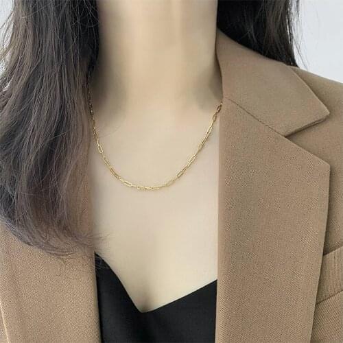 Stainless Steel 6/10mm Gold Oval Chain Necklace Choker Men Women Jewelry Gold Silver Color Chains Gift Wholesale