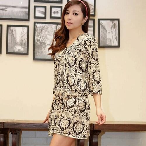 New summer women dress style dresses V-neck short-sleeve National print women cotton dress Casual Vestidos women clothing casual