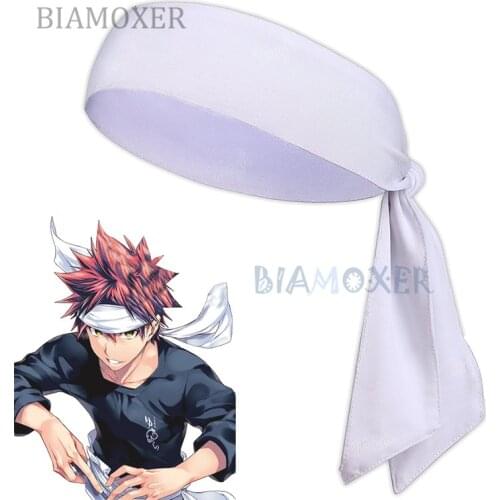 Men Women Yukihira Soma Cosplay handband Food Wars Shokugeki no Soma Cosplay Head Tie Athletic Sweatband Cosplay Prop