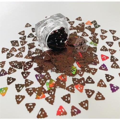 PrettyG 10-200g Excrement Feces Shit Shape Laser Glitter for Resin DIY Making Art Craft Nail Mackup Decoration Accessories LB406