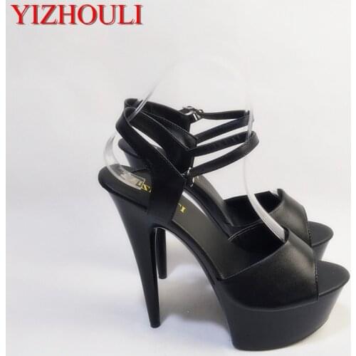 Candy color 15 cm high with the bottom of the ribs of crystal sandals lure fish mouth Dance Shoes