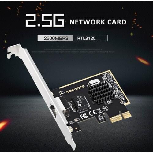 PCIe PCI Express Network Lan Card Single Port 100/1000M/2.5G RJ45 Network Adapter RJ45 RTL8152 Chipse 1port Fast Ethernet