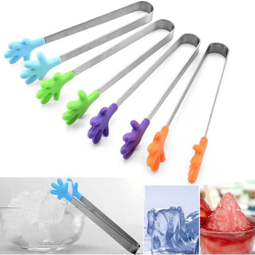 Stainless Steel BBQ Pastry Sweet Clamp Pliers Salad Food Mini Ice Cube Clips Chocolate Sugar Tongs Clips