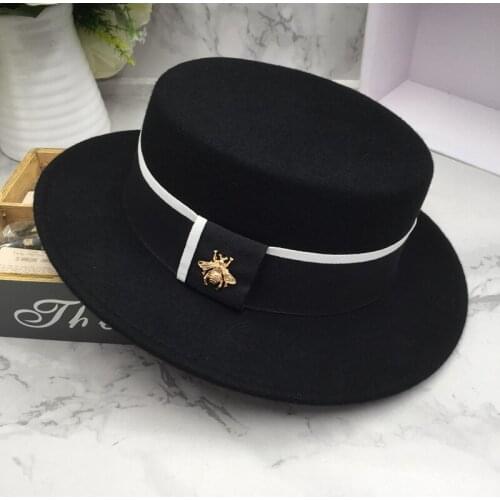 Victoria song with paragraph wool Flat hat Fedora Panama edition leisure British socialite jazz cap