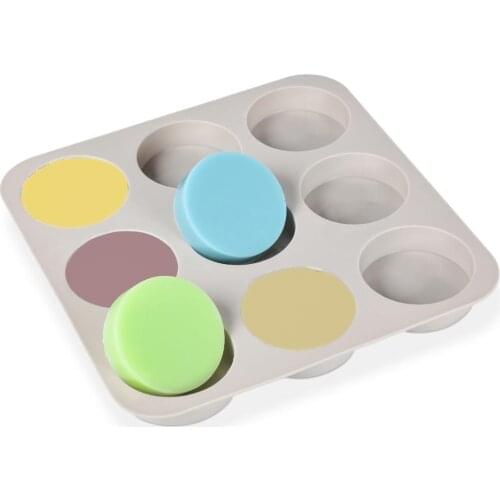 SILIKOLOVE 9 Cavity 3D Silicone Soap Mold Round Shape For Soap Making DIY Handmade Form Moulds