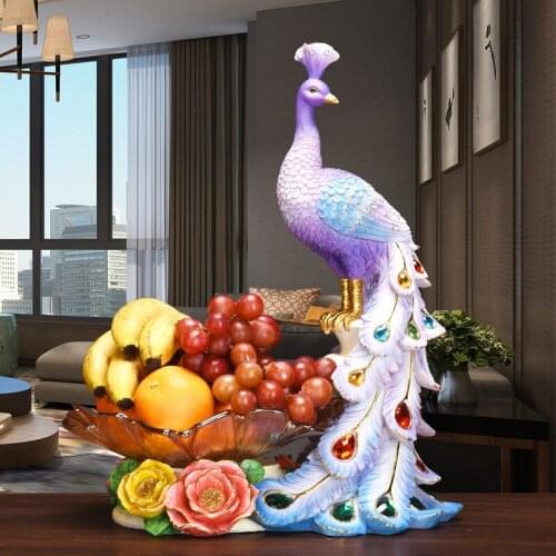 TT European Peacock Fruit Plate Living Room Home Creative Coffee Table Decoration Dried Fruit And Candy Tray Wedding Gift
