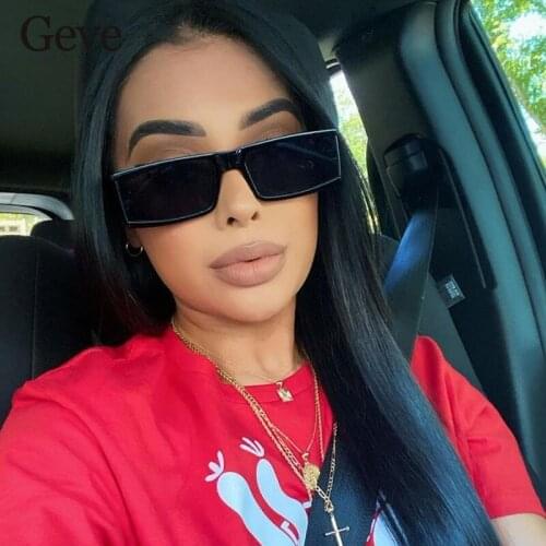 Womens Rectangular Sunglasses Retro Small Square Candy Colors Gradient Sun Glasses Shades 2021 Brand Designer Square Eyewear