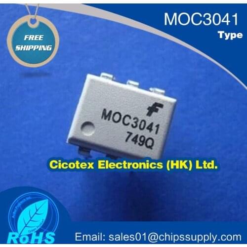 10pcs/lot MOC3041M DIP-6 OPTOISOLATOR 4.17KV TRIAC 6DIP MOC3041-M MOC3041