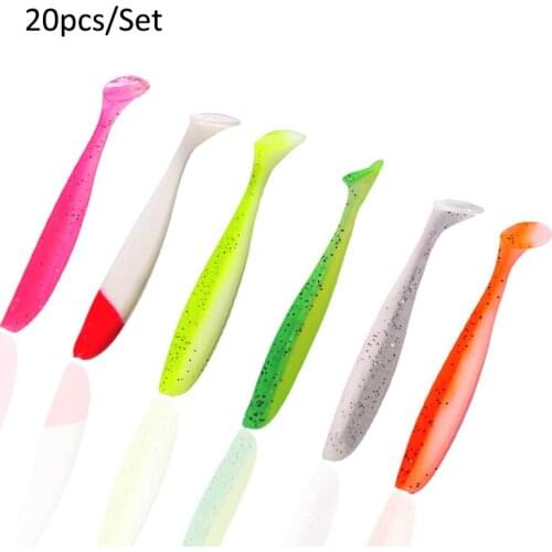 20pcs 7cm/6.5cm/5.5cm Soft Lure Bait Fishing Lure Leurre Silicone Bait Fishing Lures Shad Sea Bass Carp Fishing Tackle