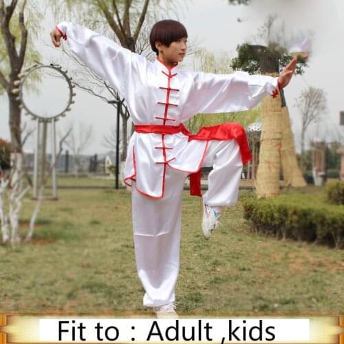 2020 Chinese Traditional Clothing Tai Chi Kung Fu Uniforms Wushu Suit Performance Dance Costumes Kids Adult 110-180cm SL2980