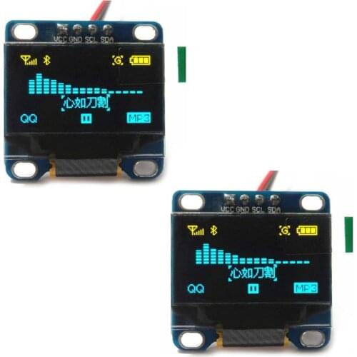 2pcs 0.96 inch IIC Serial White OLED Display Module 128X64 I2C SSD1306 12864 LCD Screen Board GND VCC SCL SDA 0.96" for Arduino