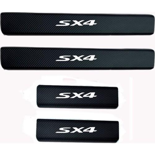 4pcs Door Stickers Carbon Fiber Car Scuff Plate sticker Vinyl Decal sticker for Suzuki Sx4