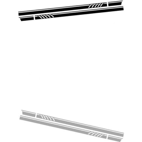 4PC Car Both Side Body Long Stripe 220*11.5cm Black+Grey Vinyl Decal Sticker