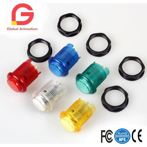 10x Arcade Button 30mm Full Color 5V Illuminated Push Button Built-in Switch For DIY Arcade Game Console Mame Jamma Raspberry Pi