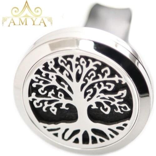 10pcs AMYA Jewelry 30mm Diffuser 316 Stainless Steel Car Aroma Locket Essential Oil Car Diffuser Lockets Free 40Pcs Pads