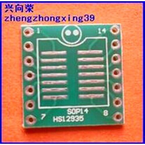 Free Shipping!! 4pcs SOP14 adapter plate / SO14 / SOJ14 turn widebody DIP14 tinned /Electronic Component