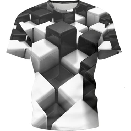 2021 summer 3D mens quick-drying T-shirt short-sleeved breathable three-dimensional vortex casual top adult childrens T-shirt