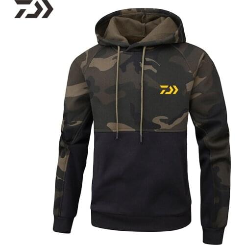 DAIWA Fishing Sweatshirt Men Camouflage Fishing Hoodies Autumn Fishing Shirt Long Sleeve In Fishing Clothing Outdoor Casual Men