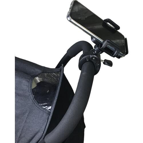 Baby Stroller Cell Phone Holder 360 Degree Rotate Universal Clamp Pram Wheelchair Aeecssory Mount Bracket Bike Phone Stander