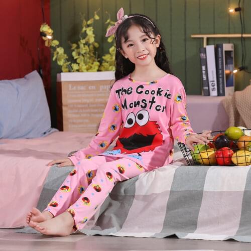 Kids Pajamas 2020 Autumn Girls Boys Sleepwear Nightwear Baby Clothes Cartoon Printed Pajama Sets Childrens Pyjamas Lounge