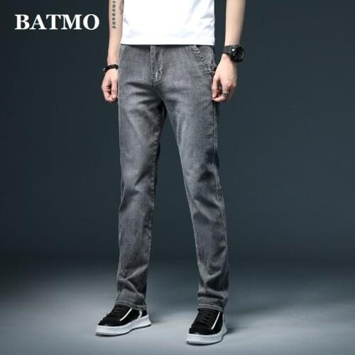 Batmo 2020 new arrival high quality classica elastic jeans men ,mens Straight jeans ,grey jeans men,plus-size 28-40 P320