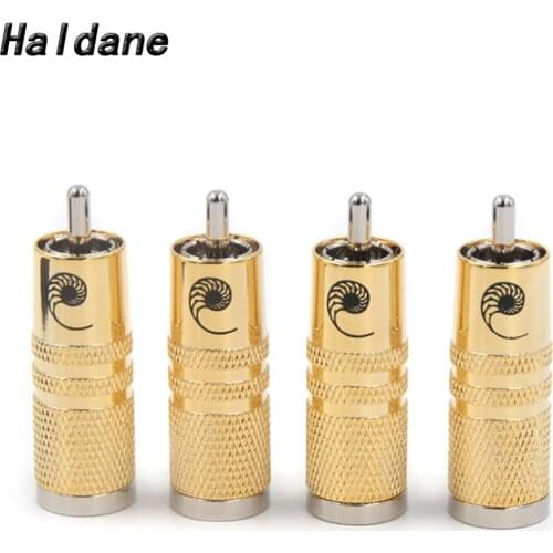 Haladane 4pcs/lot HIFI Silver Plated Cardas RCA Plugs RCA Connector Electrical for RCA Male Interconnect Audio Cable