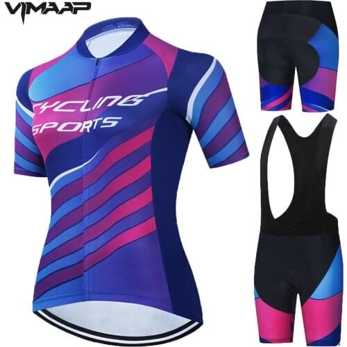 VIMAAP Cycling Sets 2021 Womens Summer Bike Clothes Suits Cycling Clothing Kit Ropa Ciclismo Mujer Breathable Bicycle Jerseys
