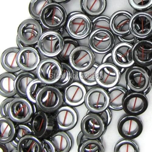 10mm black round ring Natural Stone Hematite Beads for jewelry making fashion DIY accessaries No.HB38
