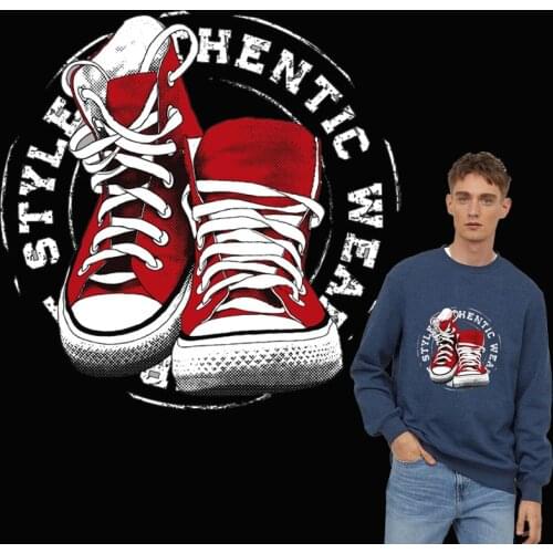 Cool shoes logo patch Iron on transfer for clothing iron-on transfer vinyl badge thermo stickers on clothes parches applique DIY