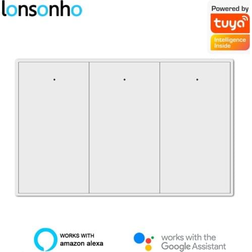 Lonsonho WiFi Smart Switch US 1 2 3 4 Buttons Wall Light Switches Tuya Smart Life Remote Control Compatible Alexa Google Home